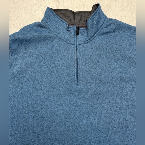 Men's Wrangler 1/4 Zip Sweater Fleece 2XL Blue Long Sleeve Fall Winter Outerwear - Picture 2 of 7